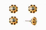 1.5" X 1.5" X 1.5" Ceramic Metal Yellow Green 8 Pack Knob - Homeroots