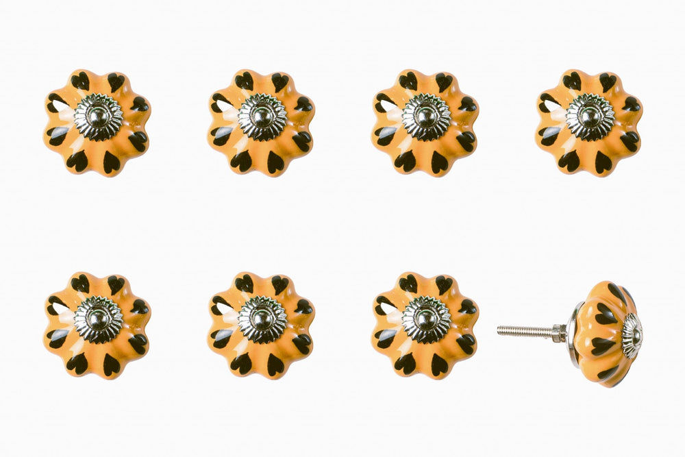 1.5" X 1.5" X 1.5" Ceramic Metal Yellow Green 8 Pack Knob - Homeroots - Flyclothing LLC