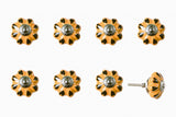 1.5" X 1.5" X 1.5" Ceramic Metal Yellow Green 8 Pack Knob - Homeroots