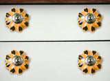 1.5" X 1.5" X 1.5" Ceramic Metal Yellow Green 8 Pack Knob - Homeroots