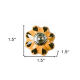 1.5" X 1.5" X 1.5" Ceramic Metal Yellow Green 8 Pack Knob - Homeroots - Flyclothing LLC