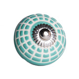 1.5" X 1.5" X 1.5" Ceramic Metal Turquiose And White 8 Pack Knob - Homeroots