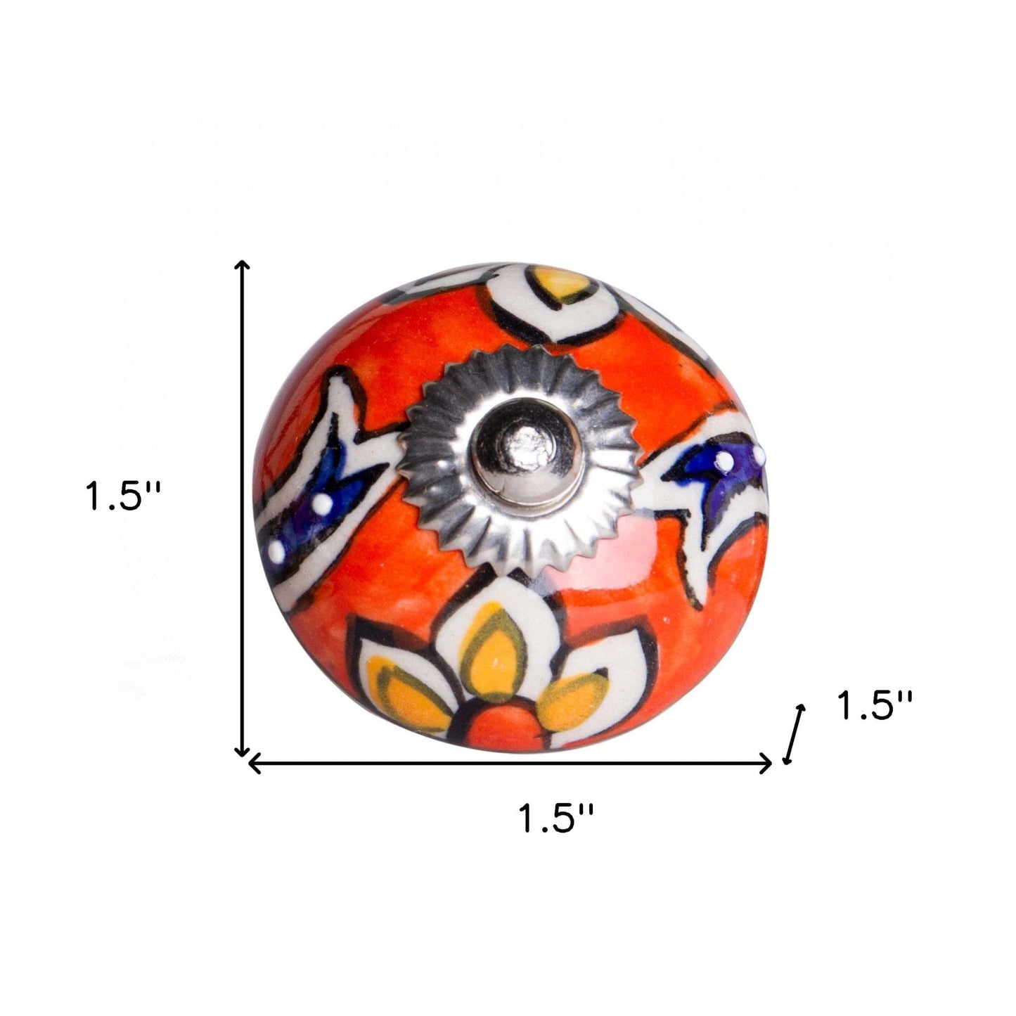 1.5" X 1.5" X 1.5" Ceramic Metal Multicolor 8 Pack Knob - Homeroots - Flyclothing LLC