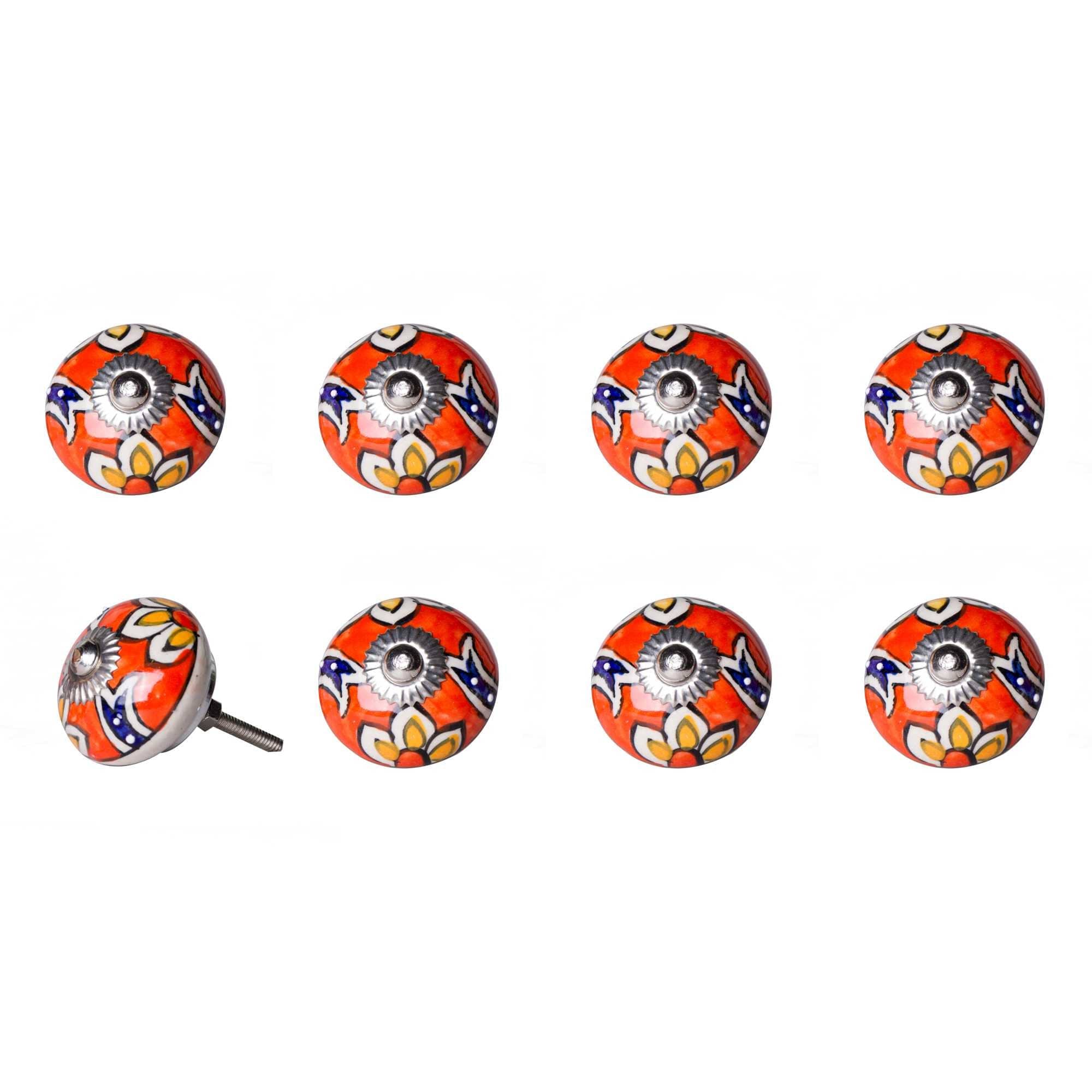 1.5" X 1.5" X 1.5" Ceramic Metal Multicolor 8 Pack Knob - Homeroots - Flyclothing LLC
