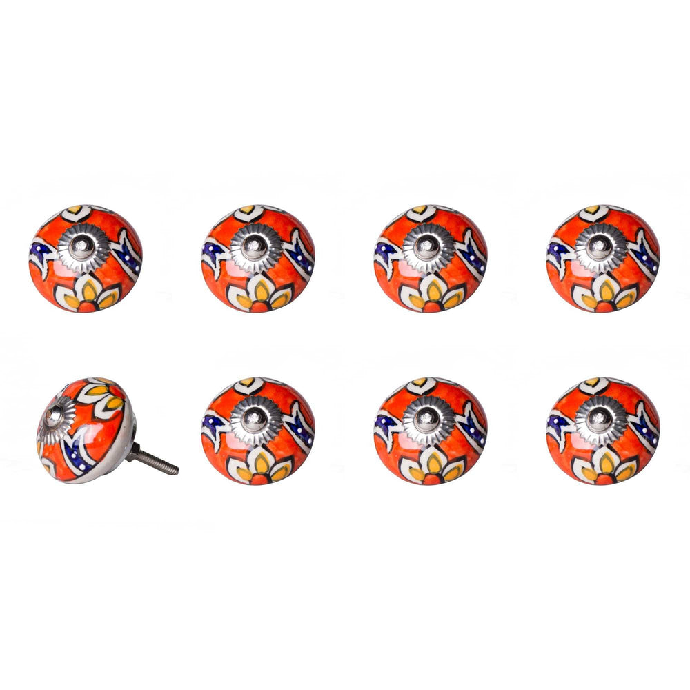 1.5" X 1.5" X 1.5" Ceramic Metal Multicolor 8 Pack Knob - Homeroots - Flyclothing LLC