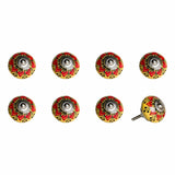 1.5" X 1.5" X 1.5" Ceramic Metal Multicolor 8 Pack Knob - Homeroots
