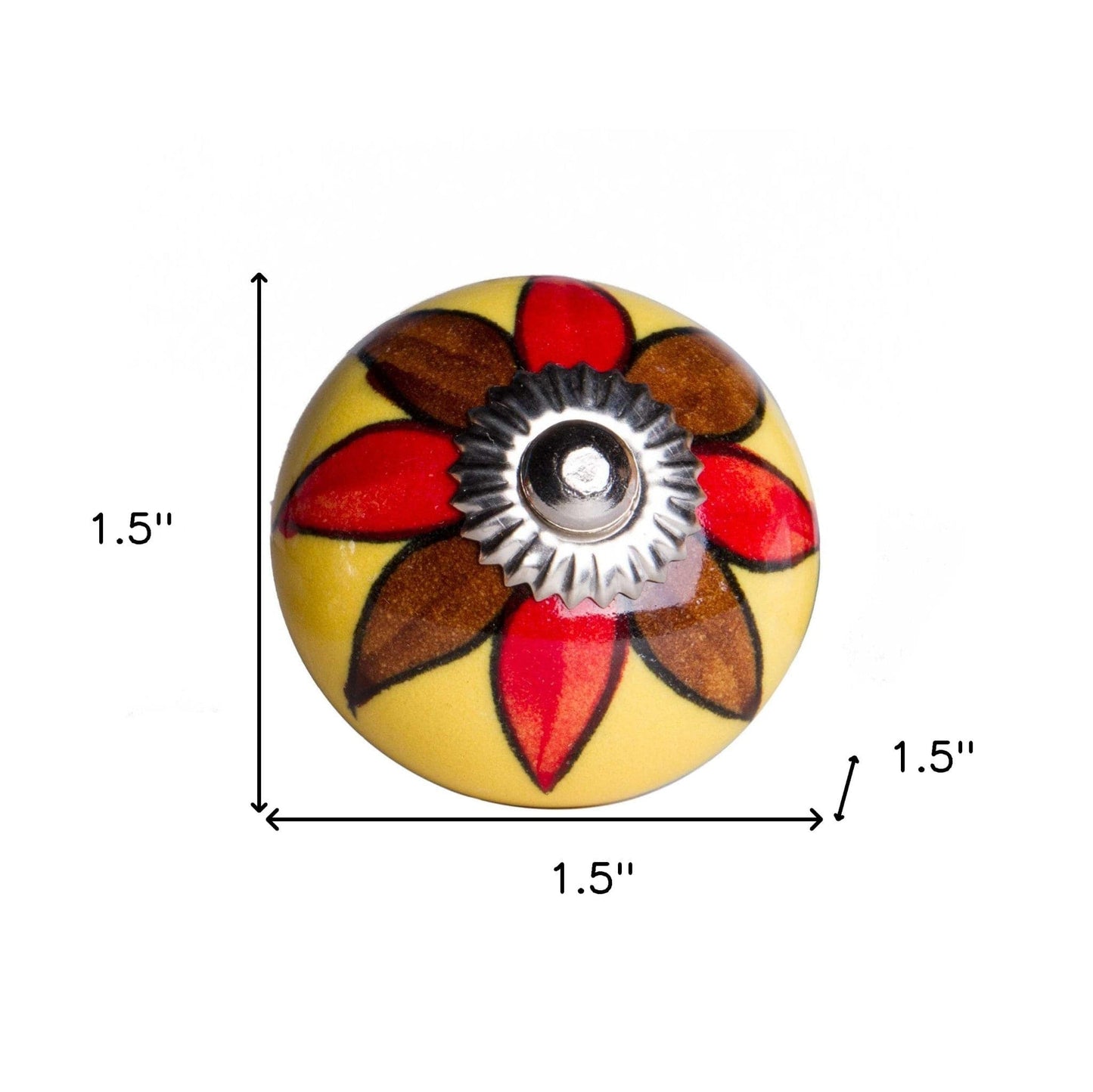 1.5" X 1.5" X 1.5" Ceramic Metal Multicolor 8 Pack Knob - Homeroots - Flyclothing LLC