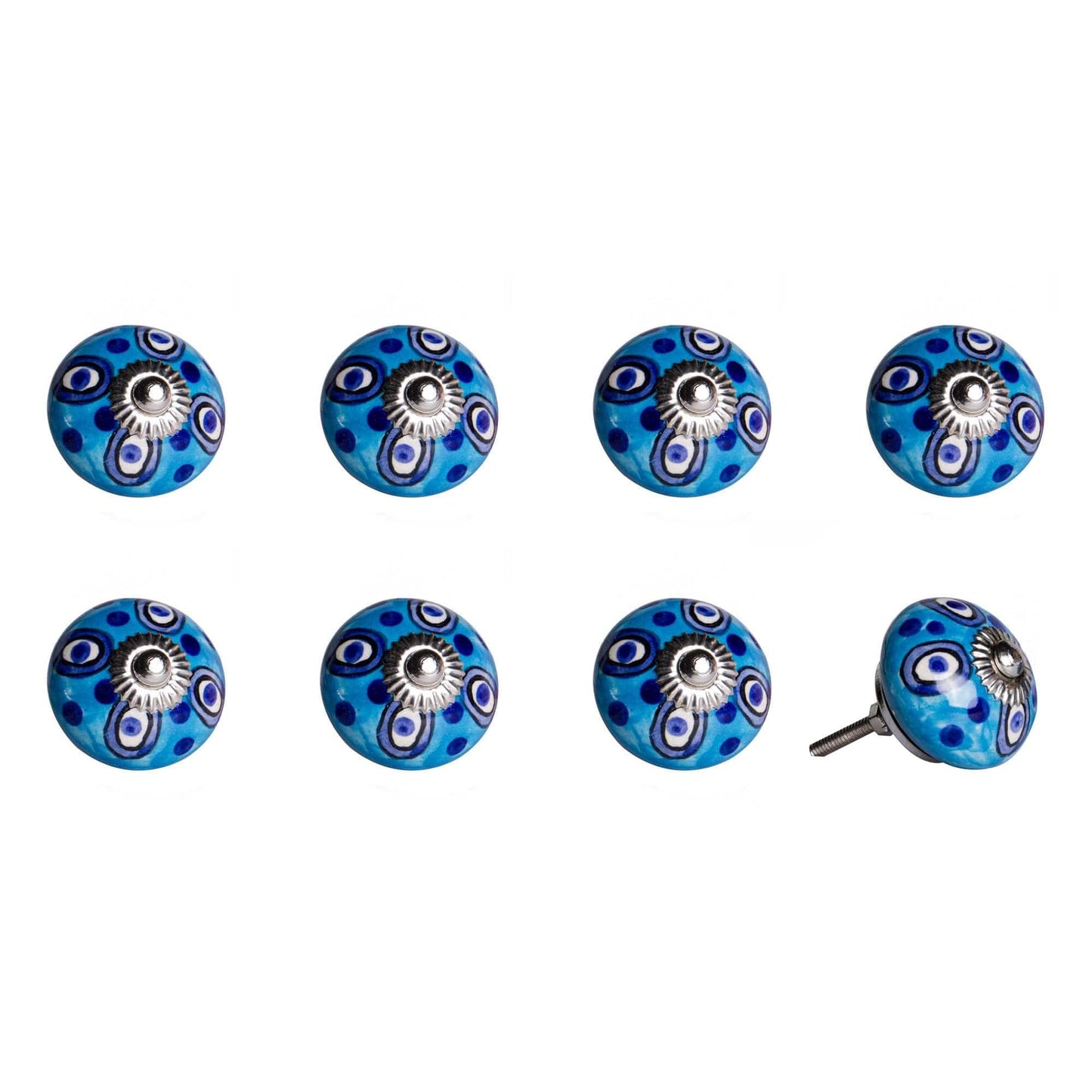 1.5" X 1.5" X 1.5" Ceramic Metal Multicolor 8 Pack Knob - Homeroots - Flyclothing LLC