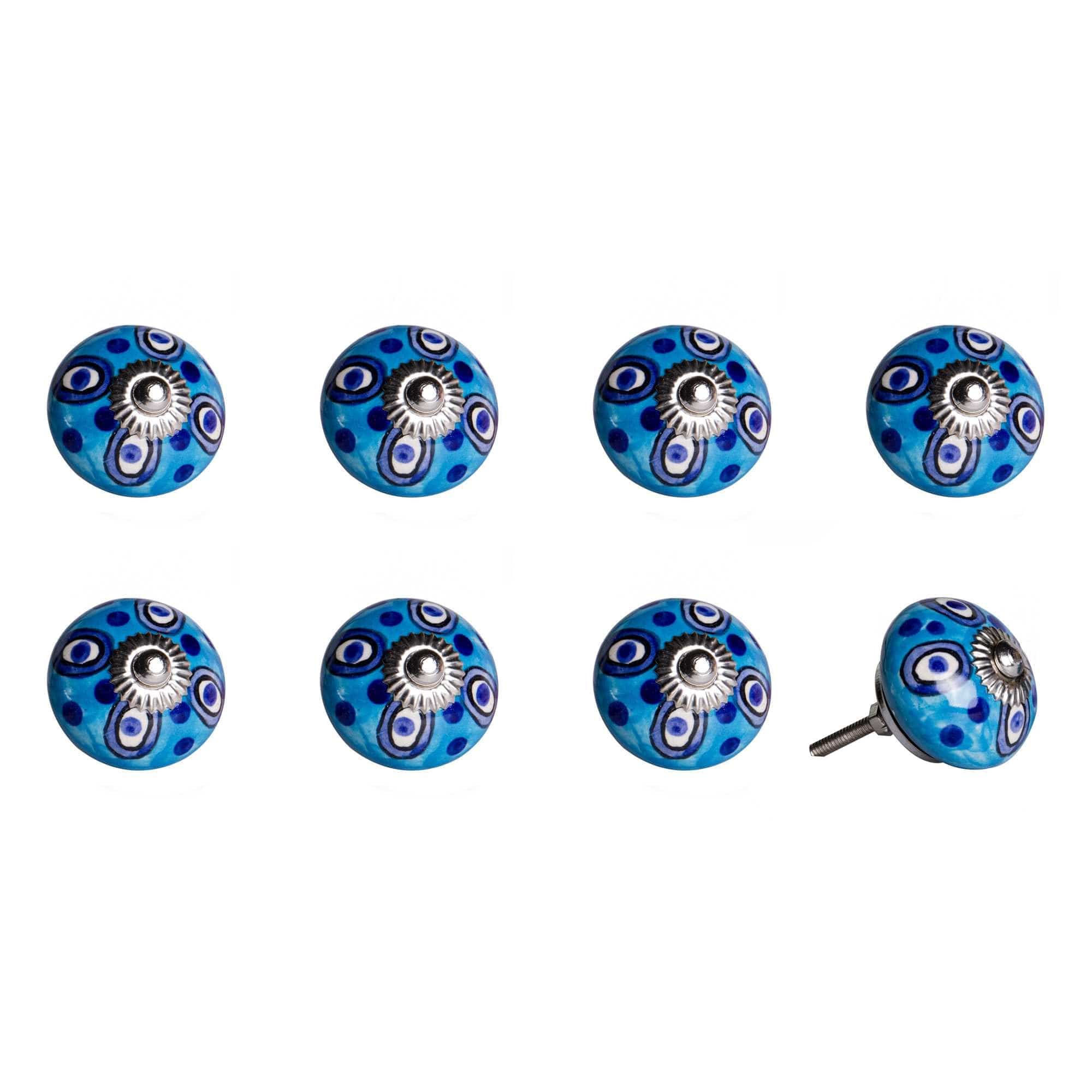 1.5" X 1.5" X 1.5" Ceramic Metal Multicolor 8 Pack Knob - Homeroots - Flyclothing LLC