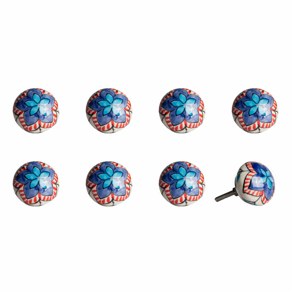 1.5" X 1.5" X 1.5" Ceramic Metal Multicolor 8 Pack Knob - Homeroots - Flyclothing LLC