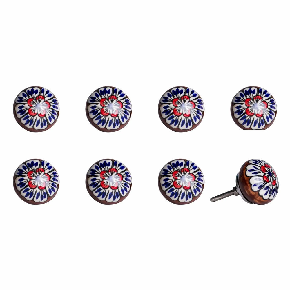1.5" X 1.5" X 1.5" Ceramic Metal Multicolor 8 Pack Knob - Homeroots - Flyclothing LLC