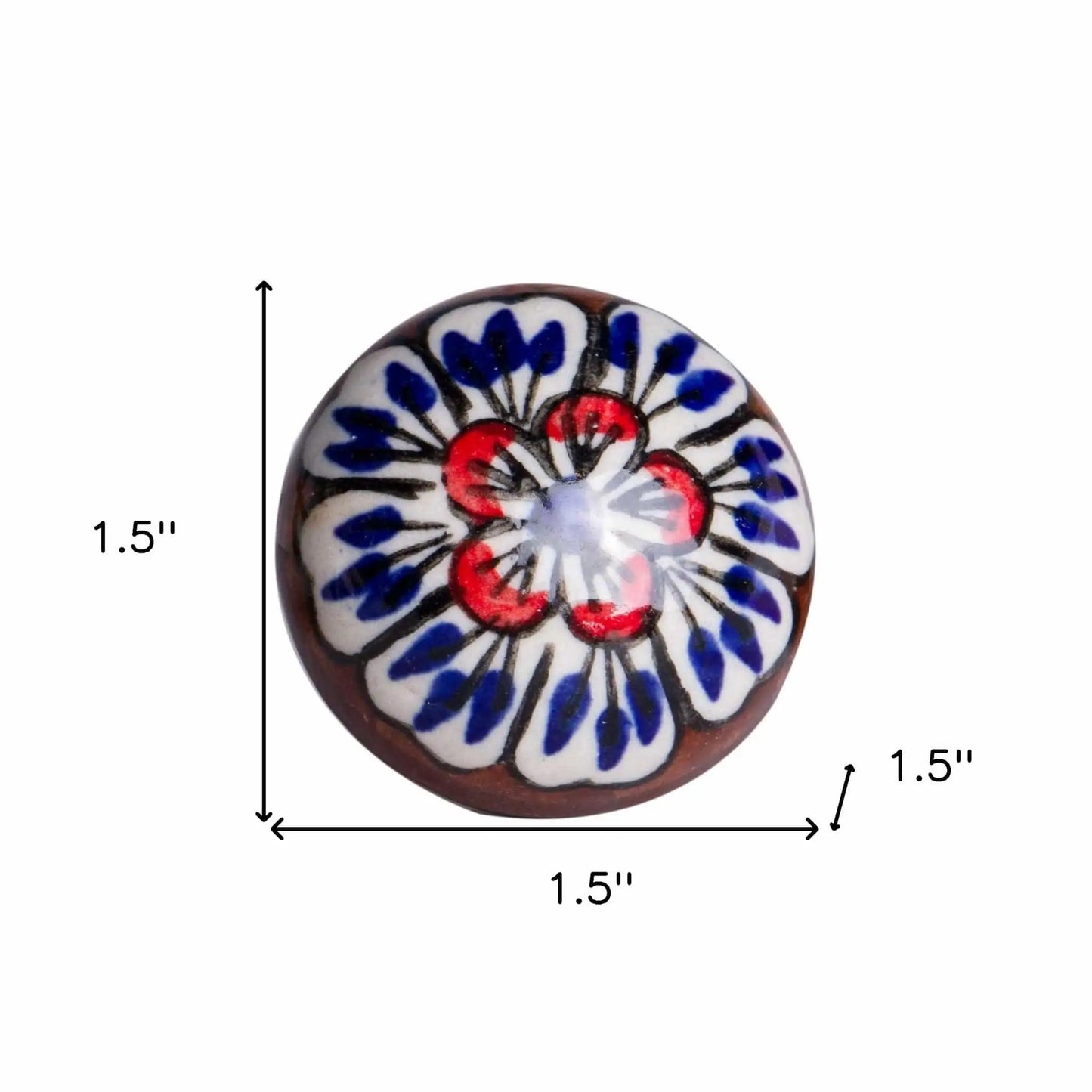 1.5" X 1.5" X 1.5" Ceramic Metal Multicolor 8 Pack Knob - Homeroots - Flyclothing LLC