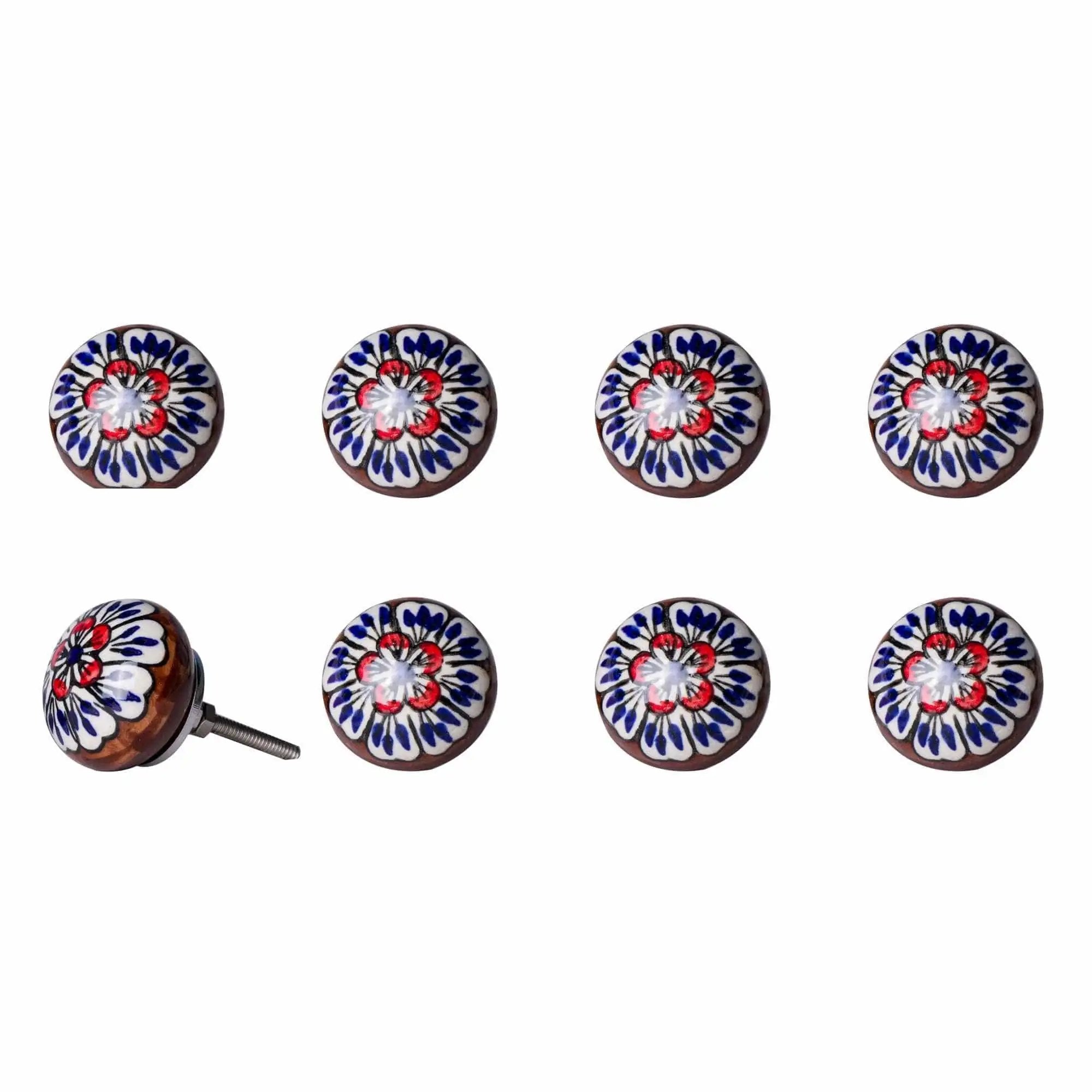1.5" X 1.5" X 1.5" Ceramic Metal Multicolor 8 Pack Knob - Homeroots - Flyclothing LLC