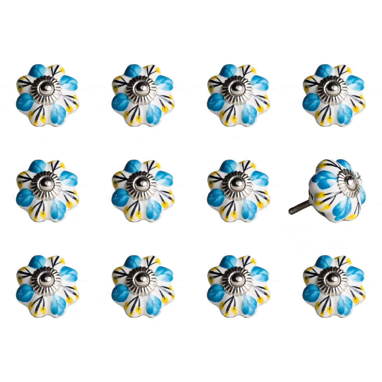 1.5" X 1.5" X 1.5" Ceramic Metal Multicolor 12 Pack Knob - Homeroots - Flyclothing LLC