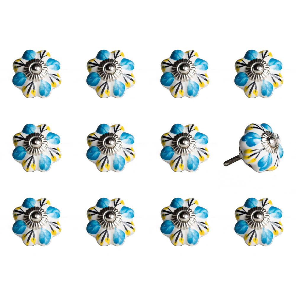1.5" X 1.5" X 1.5" Ceramic Metal Multicolor 12 Pack Knob - Homeroots - Flyclothing LLC