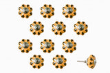 1.5" X 1.5" X 1.5" Ceramic Metal Yellow And Green 12 Pack Knob - Homeroots
