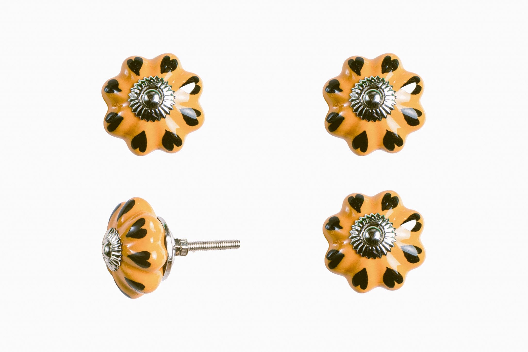 1.5" X 1.5" X 1.5" Ceramic Metal Yellow And Green 12 Pack Knob - Homeroots - Flyclothing LLC