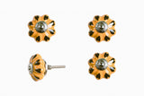 1.5" X 1.5" X 1.5" Ceramic Metal Yellow And Green 12 Pack Knob - Homeroots
