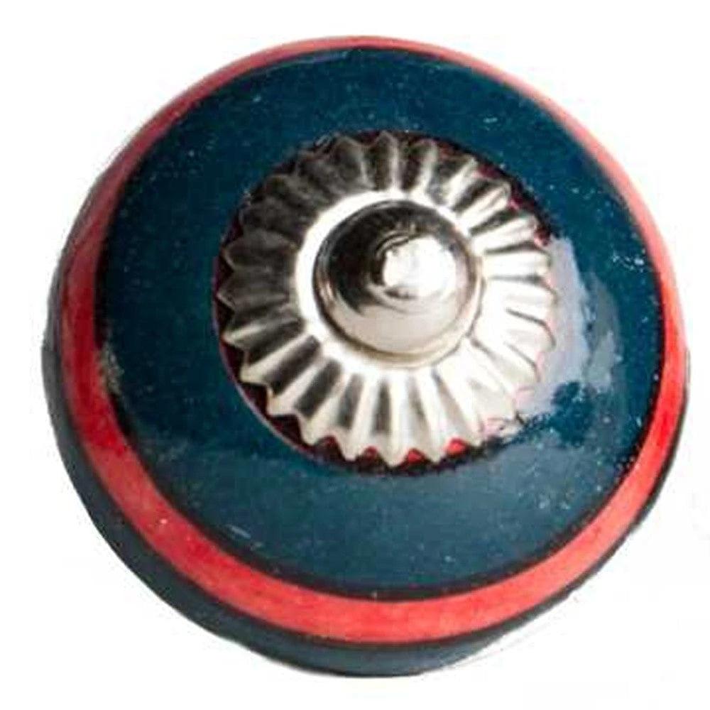 1.5" X 1.5" X 1.5" Ceramic Metal Navy And Red 12 Pack Knob - Homeroots - Flyclothing LLC