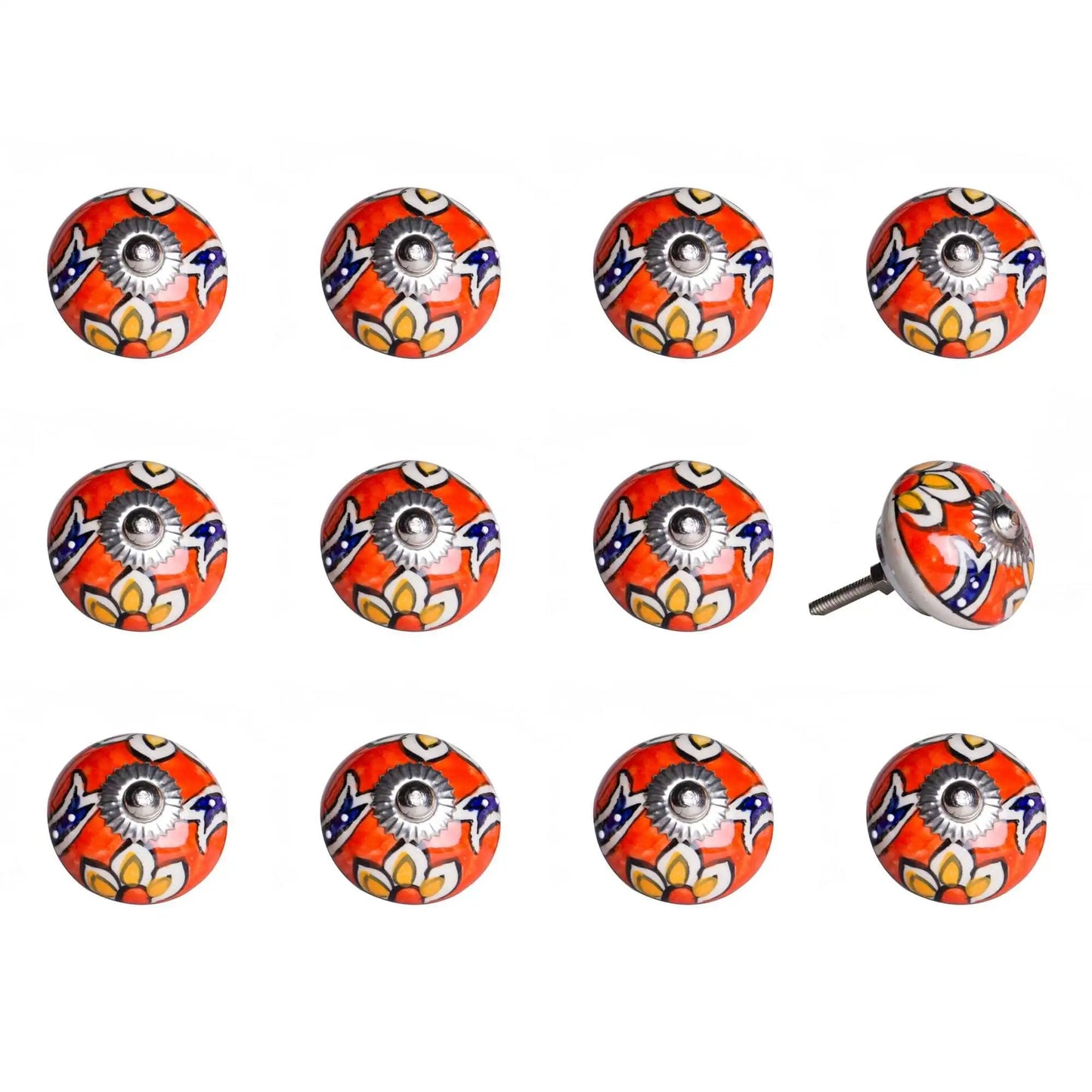 1.5" X 1.5" X 1.5" Ceramic Metal Multicolor 12 Pack Knob - Homeroots - Flyclothing LLC