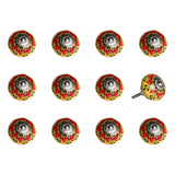 1.5" X 1.5" X 1.5" Ceramic Metal Multicolor 12 Pack Knob - Homeroots