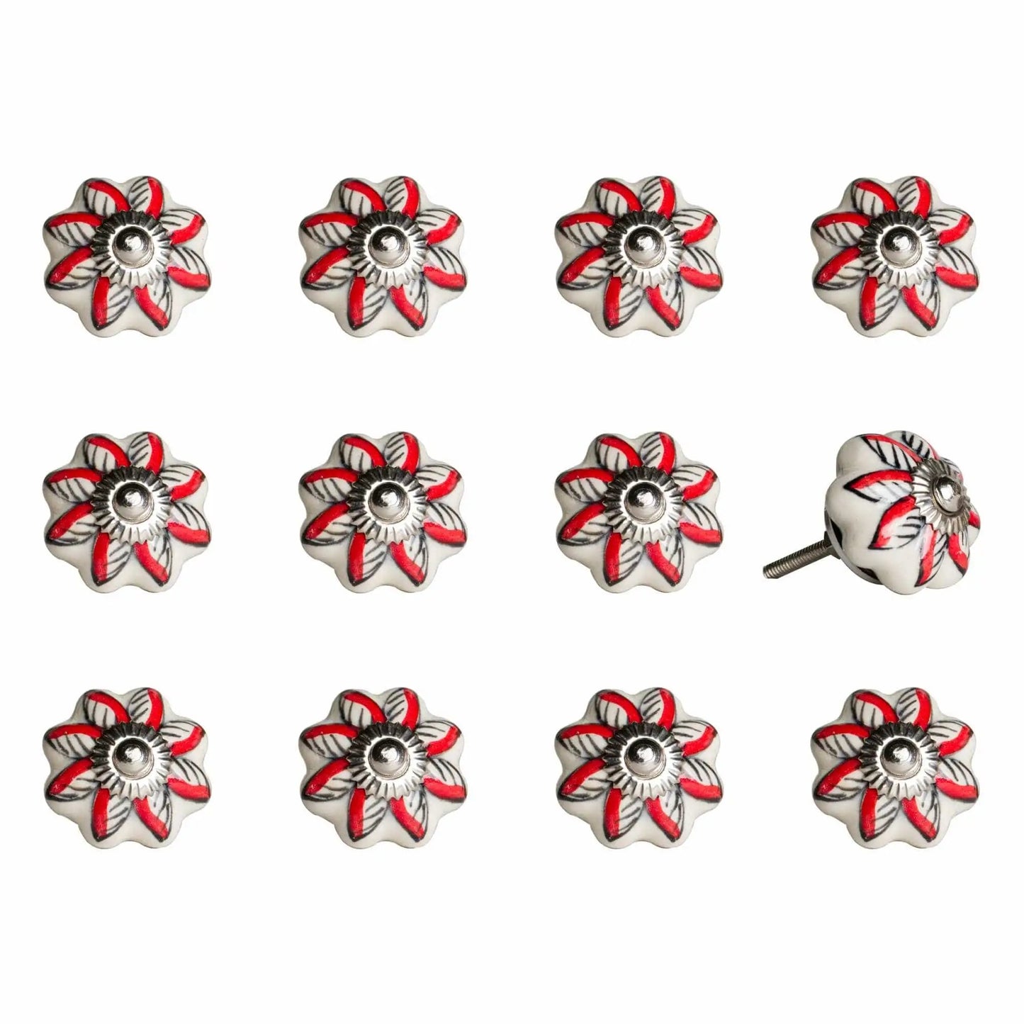 1.5" X 1.5" X 1.5" Ceramic Metal Multicolor 12 Pack Knob - Homeroots - Flyclothing LLC