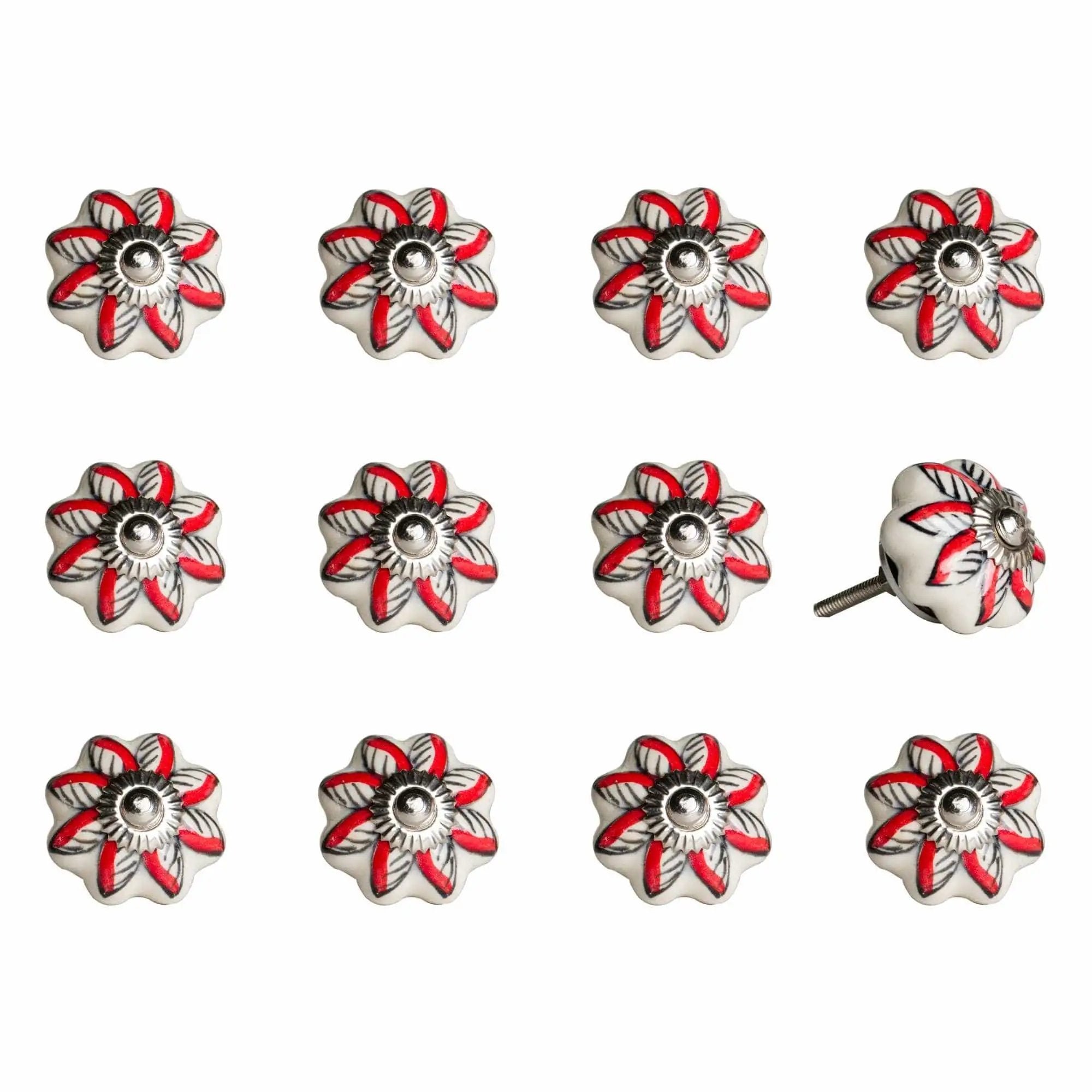 1.5" X 1.5" X 1.5" Ceramic Metal Multicolor 12 Pack Knob - Homeroots - Flyclothing LLC