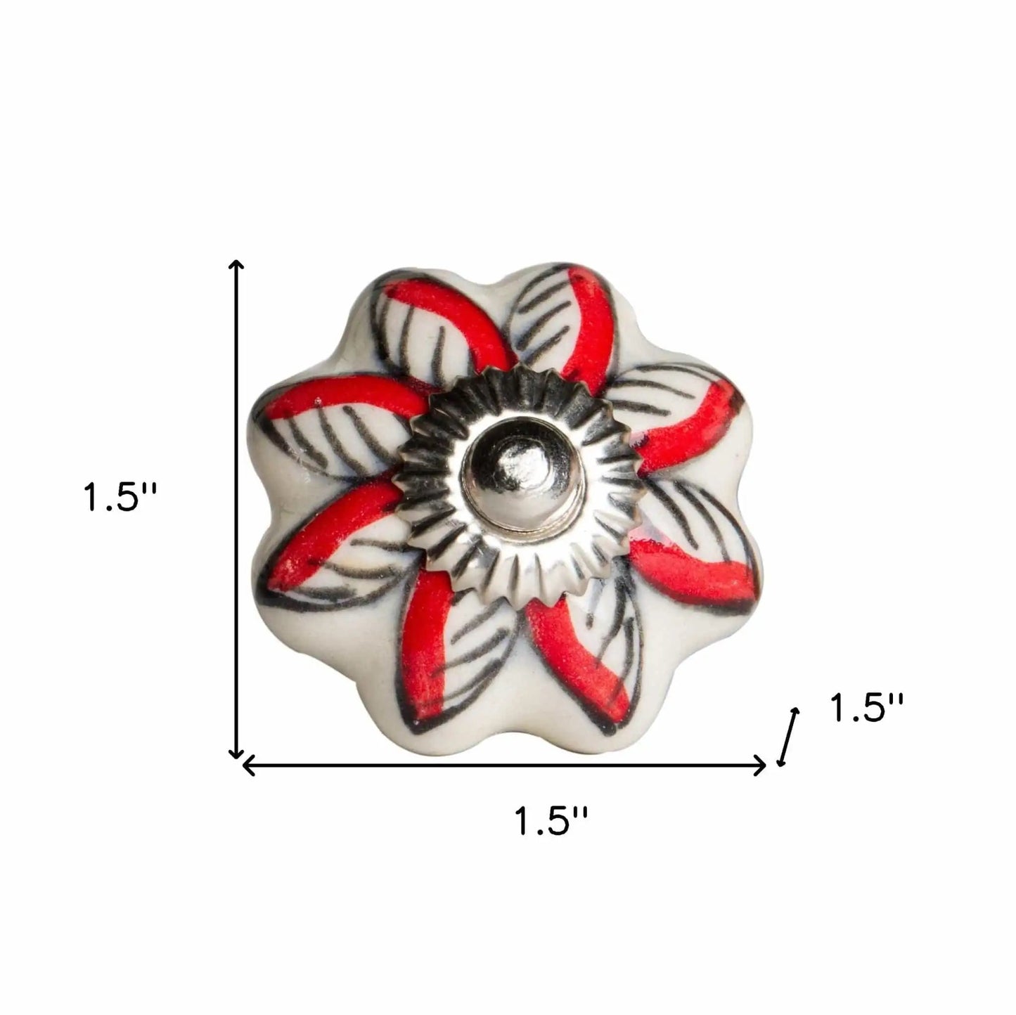 1.5" X 1.5" X 1.5" Ceramic Metal Multicolor 12 Pack Knob - Homeroots - Flyclothing LLC