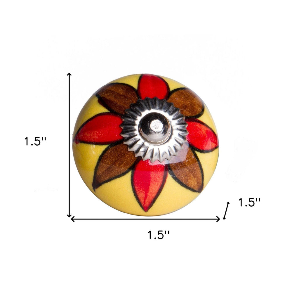 1.5" X 1.5" X 1.5" Ceramic Metal Multicolor 12 Pack Knob - Homeroots - Flyclothing LLC