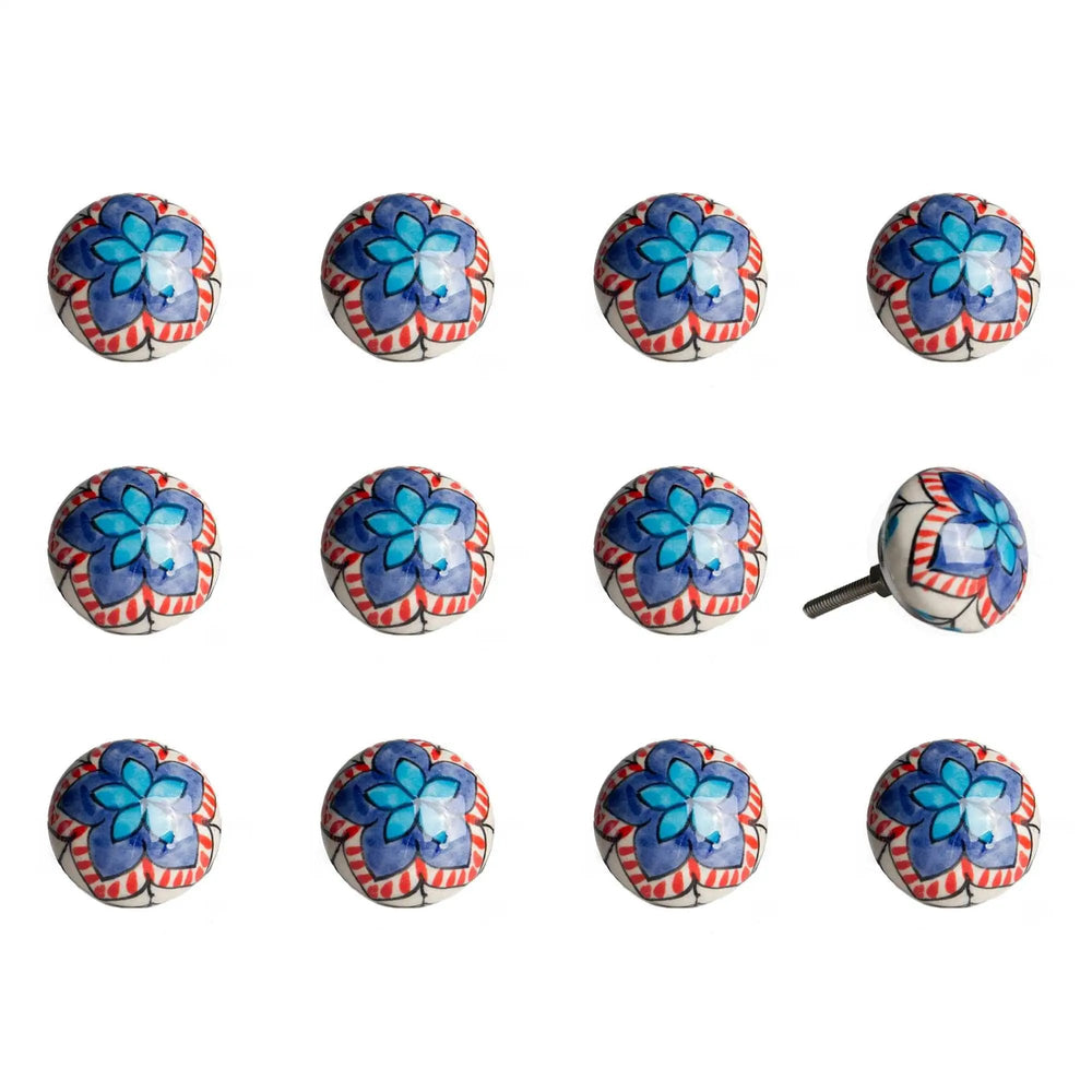 1.5" X 1.5" X 1.5" Ceramic Metal Multicolor 12 Pack Knob - Homeroots - Flyclothing LLC