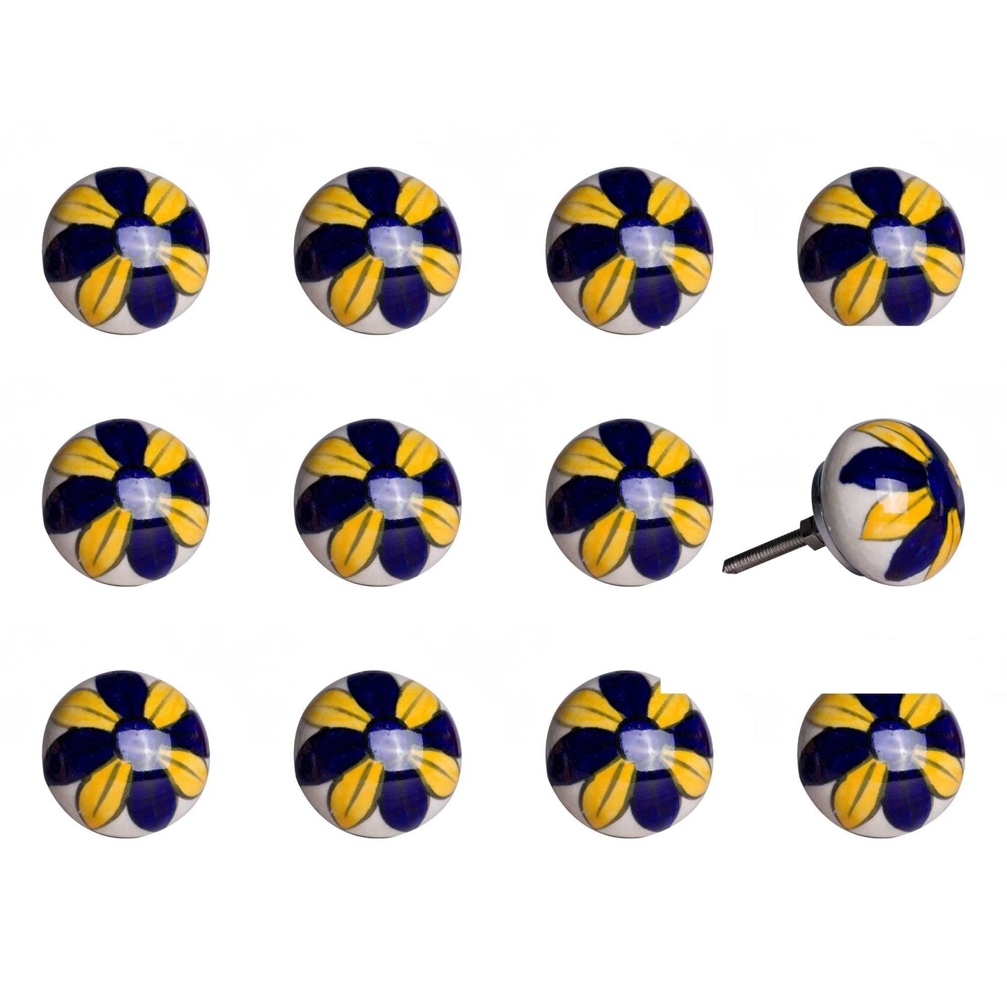 1.5" X 1.5" X 1.5" Ceramic Metal Multicolor 12 Pack Knob - Homeroots - Flyclothing LLC