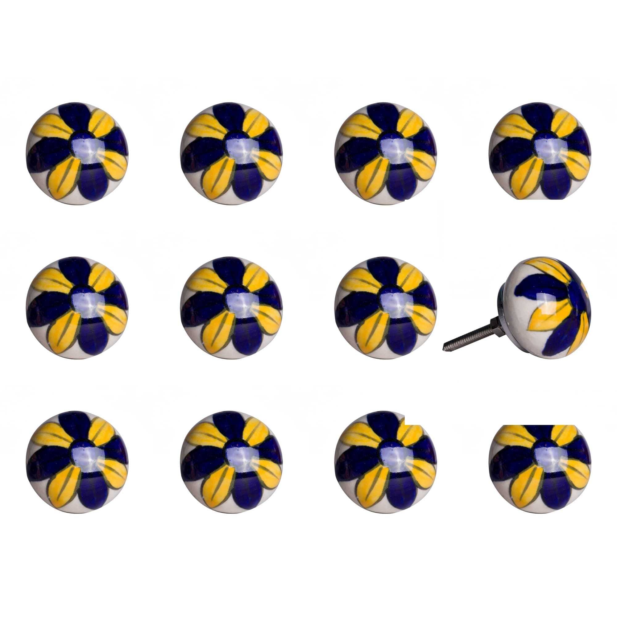 1.5" X 1.5" X 1.5" Ceramic Metal Multicolor 12 Pack Knob - Homeroots - Flyclothing LLC