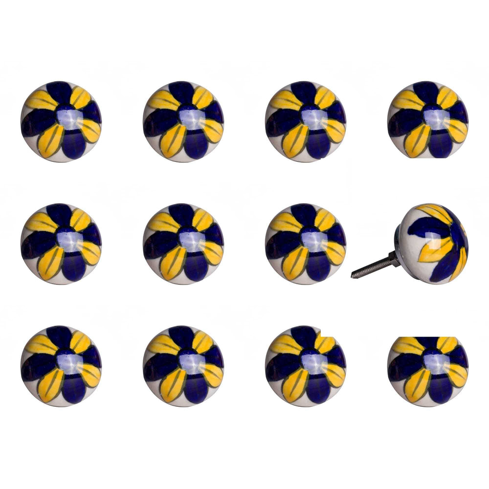 1.5" X 1.5" X 1.5" Ceramic Metal Multicolor 12 Pack Knob - Homeroots - Flyclothing LLC