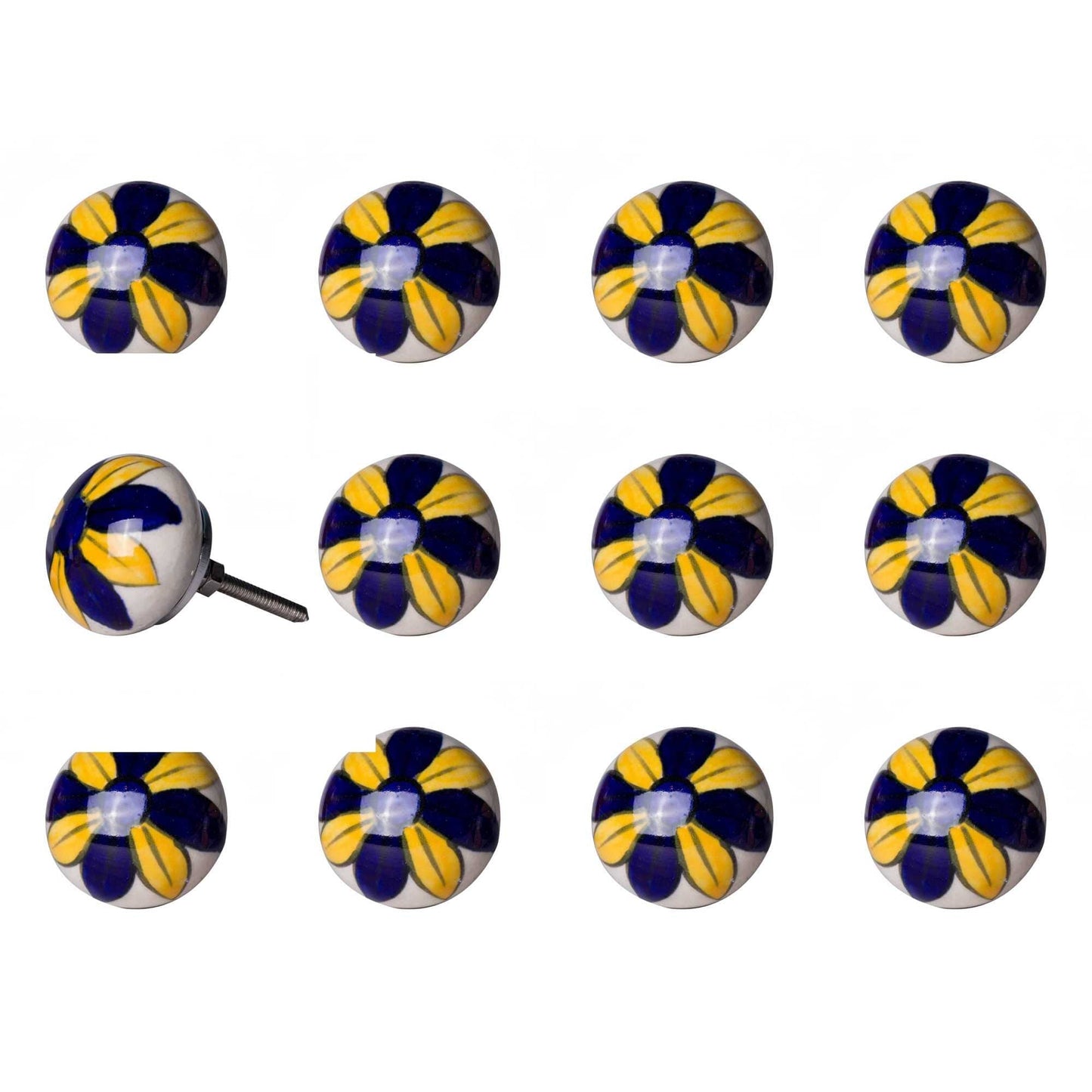 1.5" X 1.5" X 1.5" Ceramic Metal Multicolor 12 Pack Knob - Homeroots - Flyclothing LLC