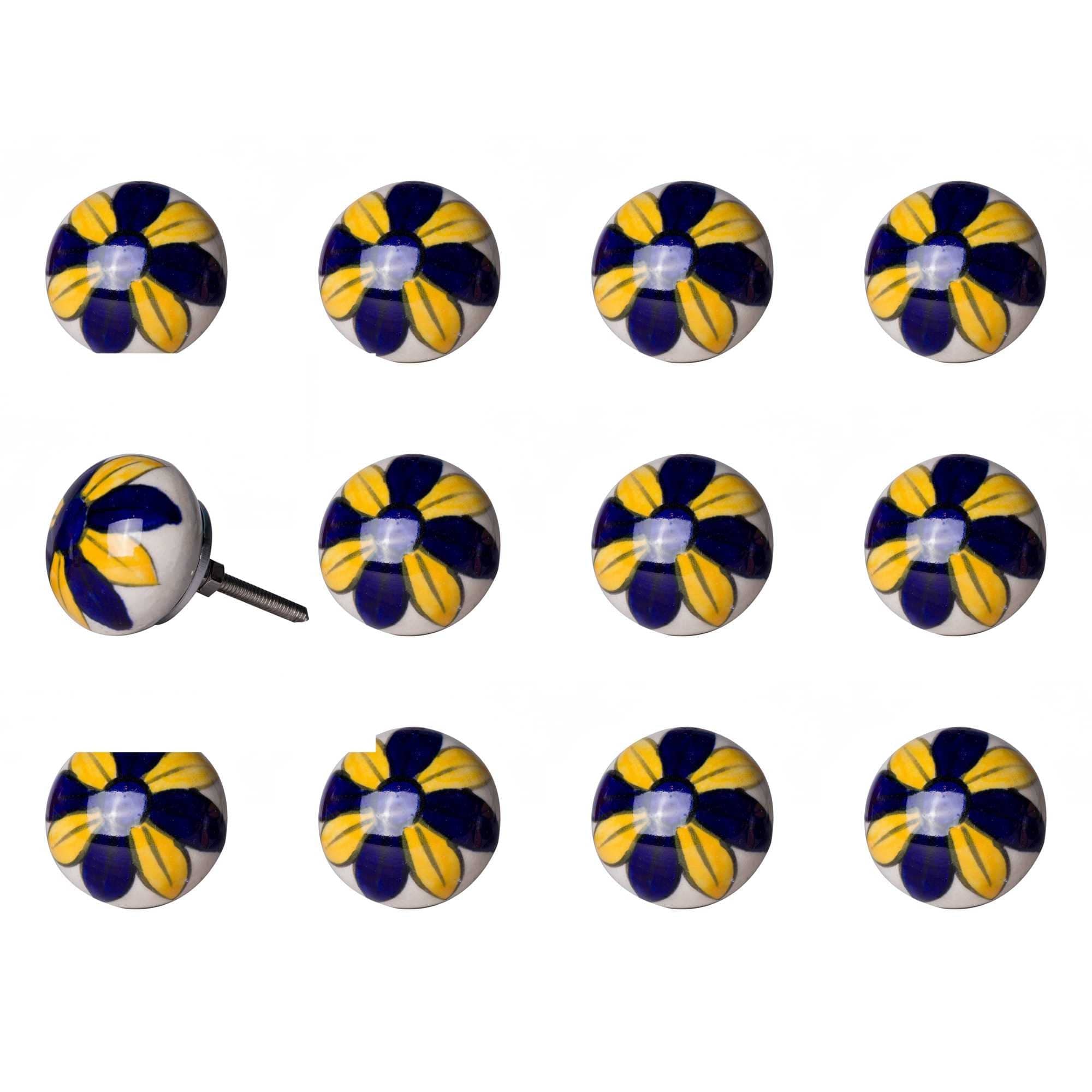 1.5" X 1.5" X 1.5" Ceramic Metal Multicolor 12 Pack Knob - Homeroots - Flyclothing LLC