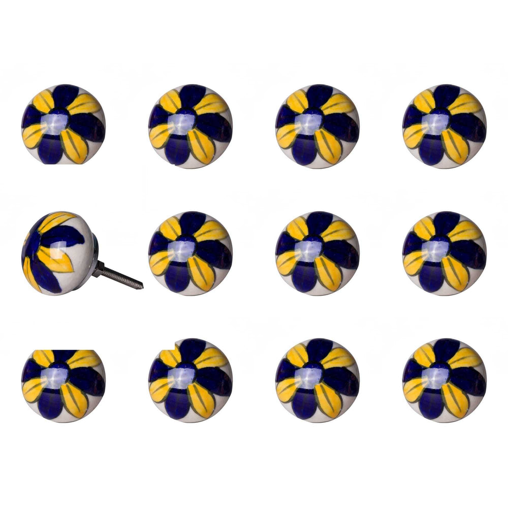 1.5" X 1.5" X 1.5" Ceramic Metal Multicolor 12 Pack Knob - Homeroots - Flyclothing LLC