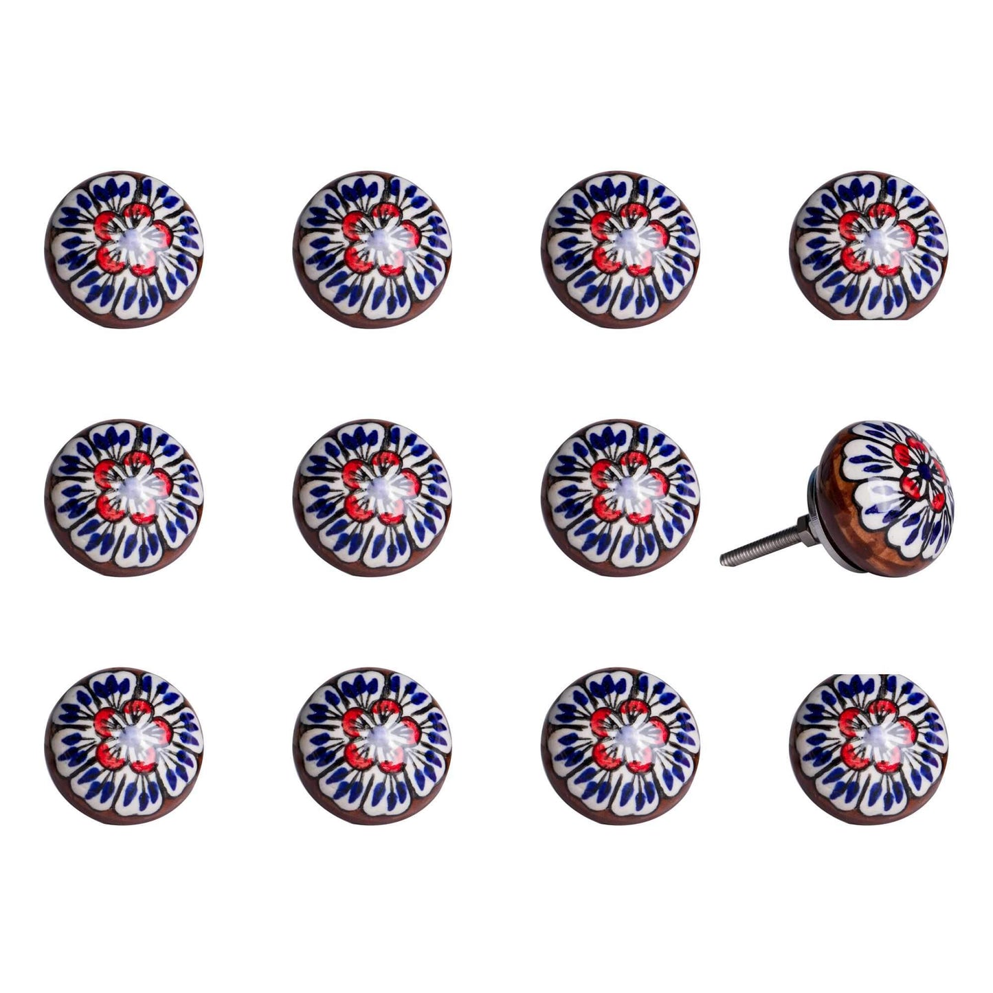 1.5" X 1.5" X 1.5" Ceramic Metal Multicolor 12 Pack Knob - Homeroots - Flyclothing LLC