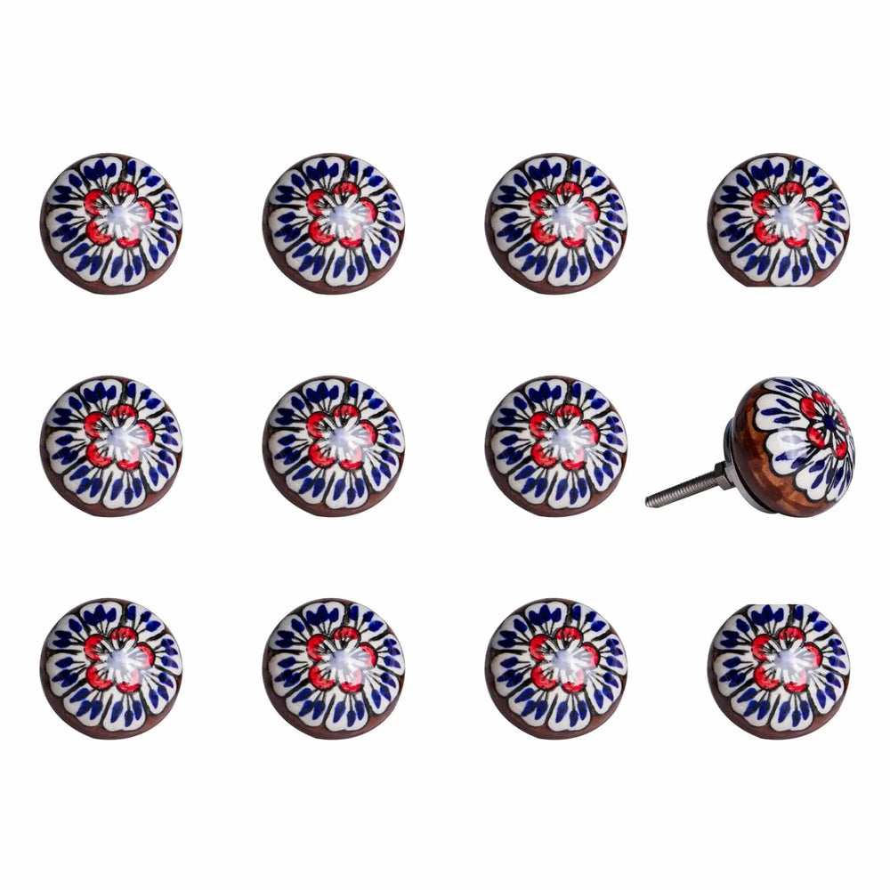 1.5" X 1.5" X 1.5" Ceramic Metal Multicolor 12 Pack Knob - Homeroots - Flyclothing LLC
