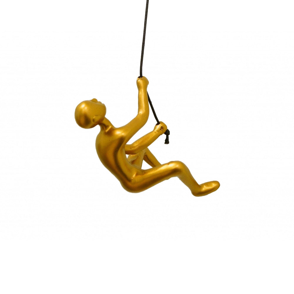 6" Gold Unique Climbing Man With Rope Wall Art - Homeroots - Flyclothing LLC