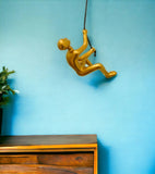 6" Gold Unique Climbing Man With Rope Wall Art - Homeroots
