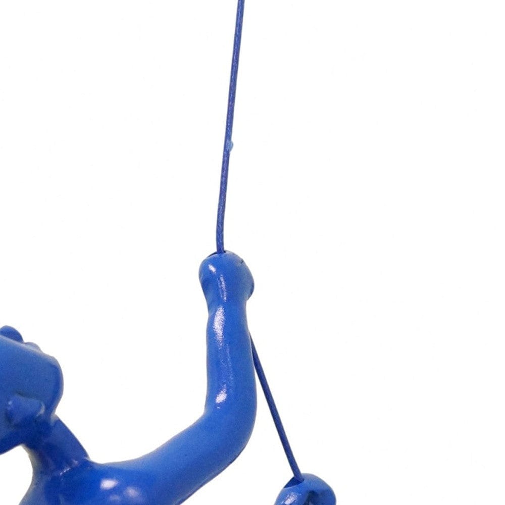 6" Blue Unique Climbing Man With Rope Wall Art - Homeroots - Flyclothing LLC