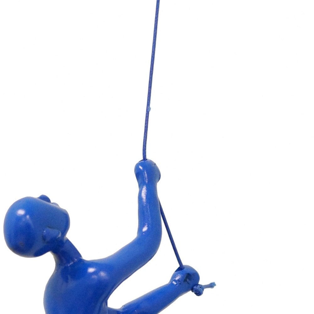 6" Blue Unique Climbing Man With Rope Wall Art - Homeroots - Flyclothing LLC