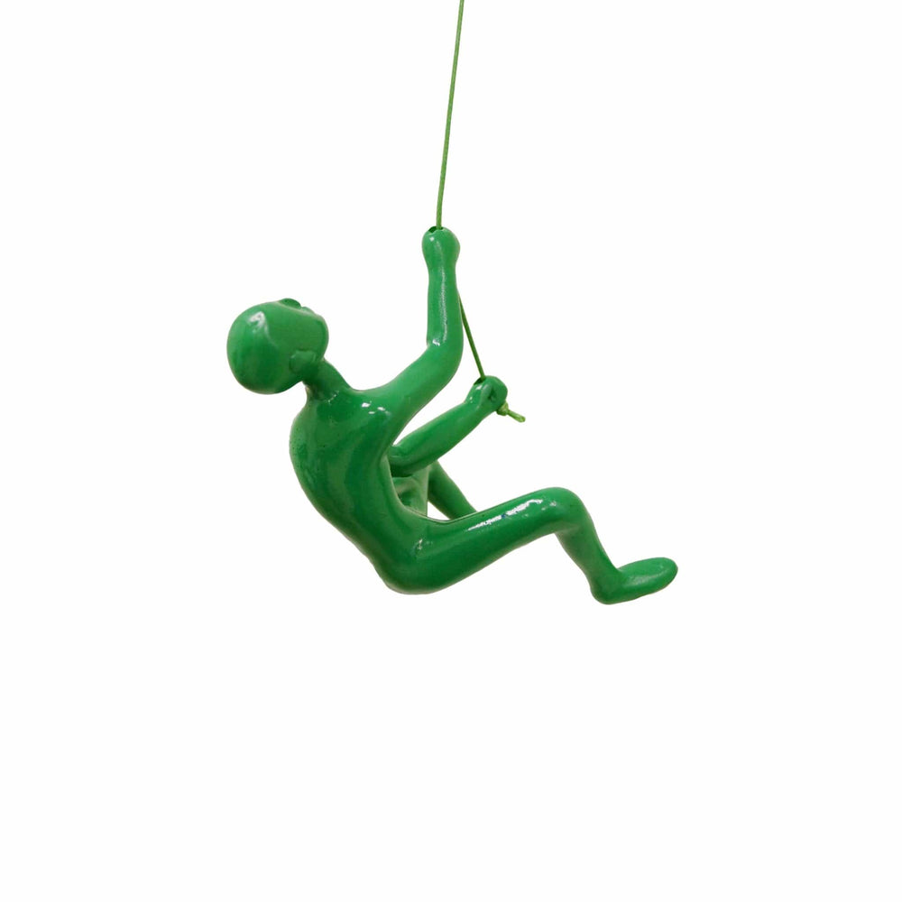 6" Green Unique Climbing Man With Rope Wall Art - Homeroots
