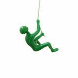 6" Green Unique Climbing Man With Rope Wall Art - Homeroots