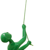 6" Green Unique Climbing Man With Rope Wall Art - Homeroots