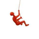 6" Red Unique Climbing Man With Rope Wall Art - Homeroots