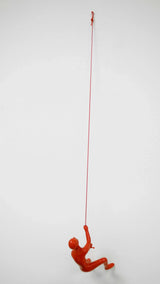 6" Red Unique Climbing Man With Rope Wall Art - Homeroots - Flyclothing LLC