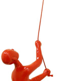 6" Red Unique Climbing Man With Rope Wall Art - Homeroots