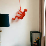 6" Red Unique Climbing Man With Rope Wall Art - Homeroots
