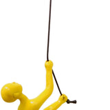 6" Yellow Unique Climbing Man With Rope Wall Art - Homeroots